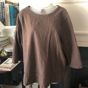 Hot Cotton by Marc Ware Light Chocolate Brown Top